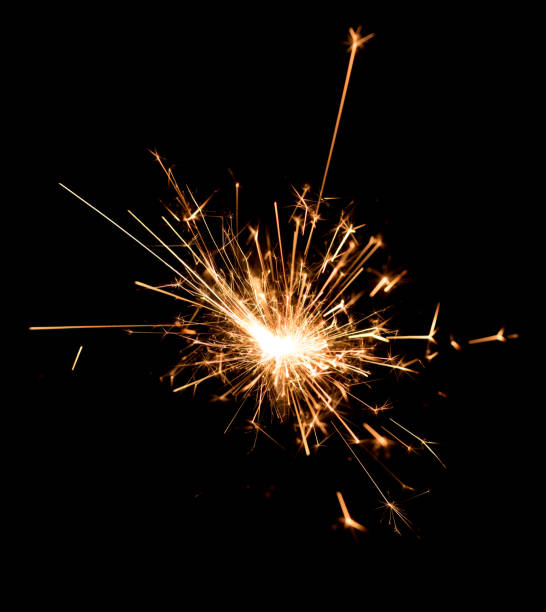 istock Christmas and new year party sparkler on black 642640910