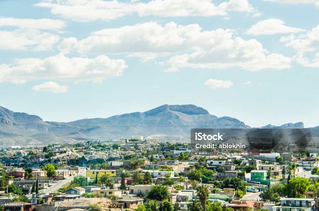 Ciudad Juárez in Mexico cityscape or skyline, viewed from border Ciudad Juárez in Mexico cityscape or skyline, viewed from border with El Paso, Texas Mexico Stock Photo