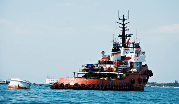 istock The ship on a blue sea 642655468