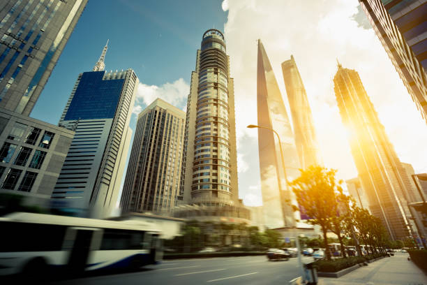 istock urban traffic with cityscape 642685448
