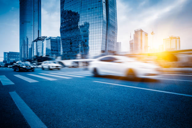 istock urban traffic with cityscape 642686100