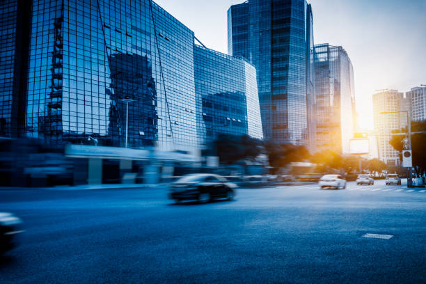 istock urban traffic with cityscape 642686348