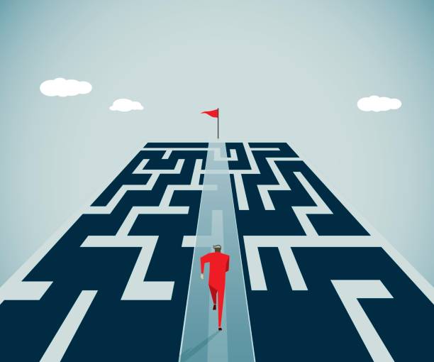 strategia  - overcome an obstacle illustrations stock illustrations