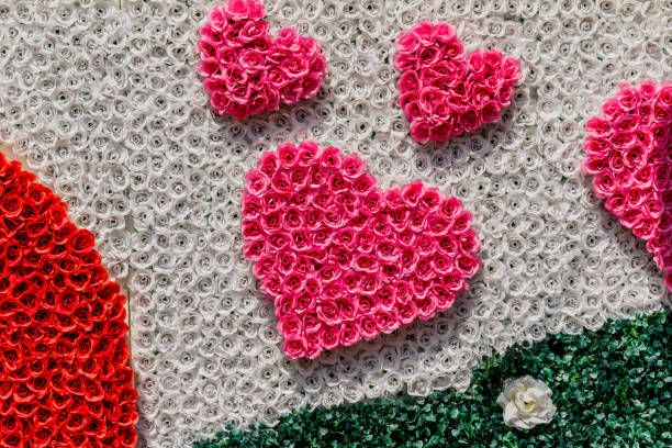 istock Background of heart-shaped with ribbon. 642696284