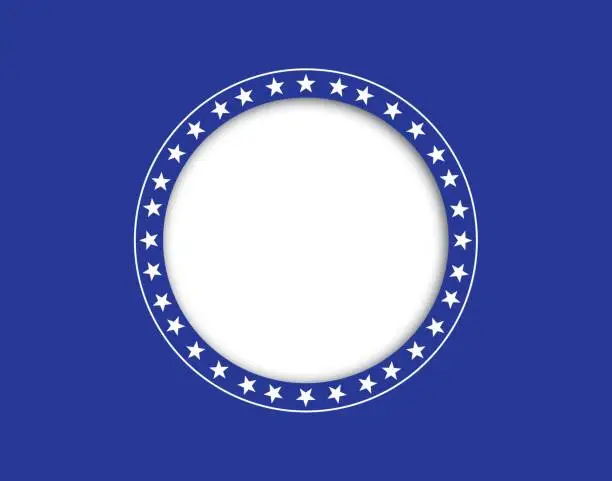 Vector illustration of Circle Of Stars On Cut Out Blue Background