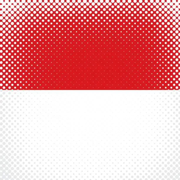 Vector illustration of Half Tone Flag - Indonesia