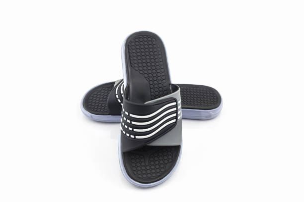 istock Sandals shoes. Black color flip flops. 642715756