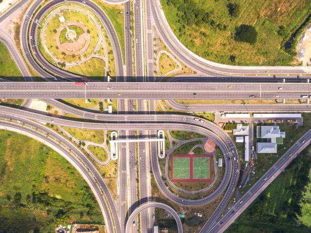 istock Aerial shot of highway interchange 642724306