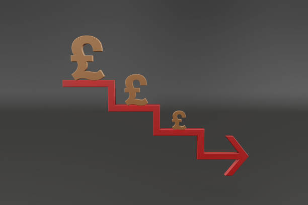 istock Financial bankruptcy and falling arrows 642725112