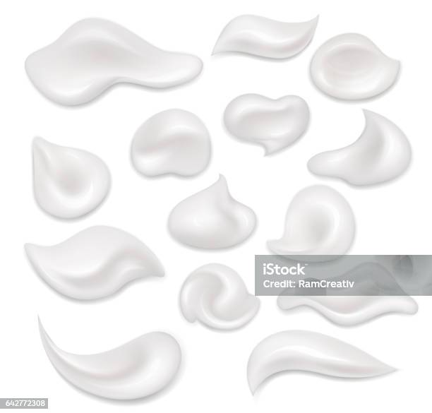 White Cream Cosmetic White Product Mousse Gel Stock Illustration - Download Image Now - Moisturizer, Cream - Dairy Product, Skin Care