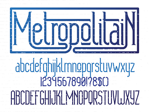 Metropolitan Typeface Metropolitain Font Minimalistic Typeface Stock Illustration - Download ...