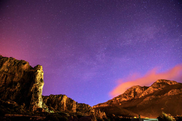 istock The starry sky above rocky mountains. 642793108