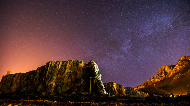 istock The starry sky above rocky mountains. 642795254