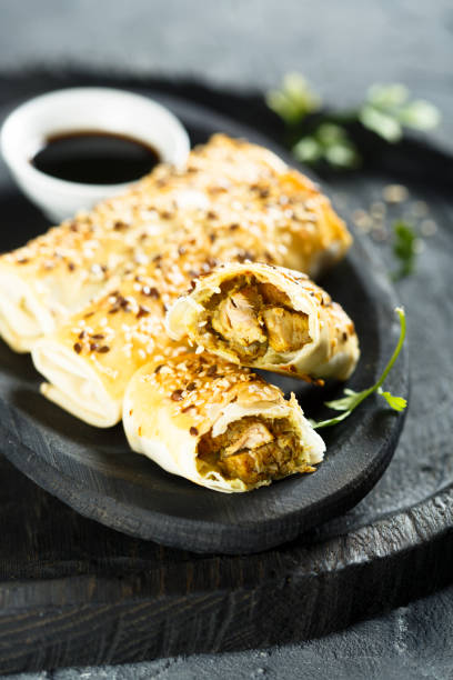 Rolls with pork and apples