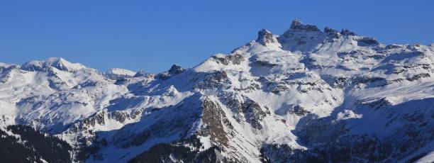 istock Gross Charpf and other mountains in Glarus Canton, winter scene 642803160