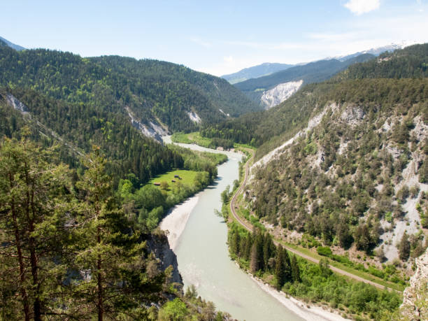 istock Rheinschlucht. The Gorge is illuminated by the sun 642803210