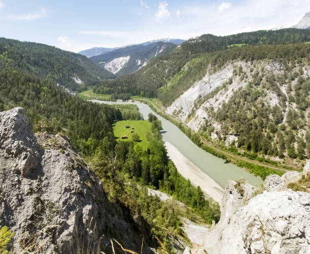 istock Rheinschlucht. The Gorge is illuminated by the sun 642803330