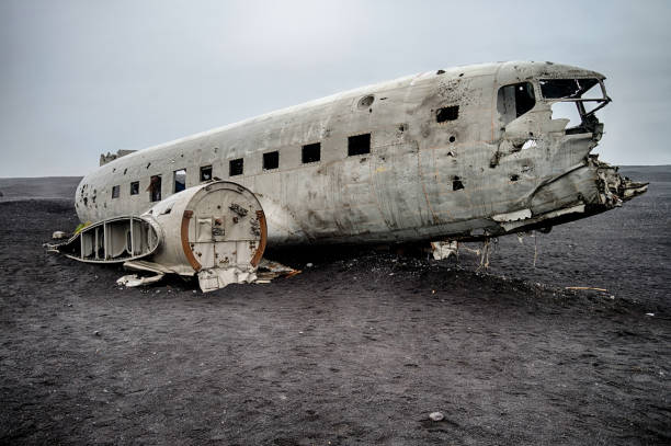 istock Abandoned airplane wreck in Iceland 642806190