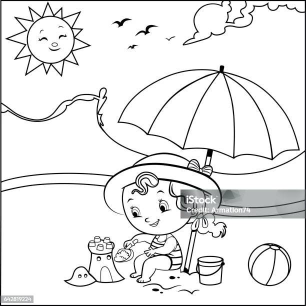 Coloring Page Stock Illustration - Download Image Now - Coloring, Summer, Coloring Book Page - Illlustration Technique