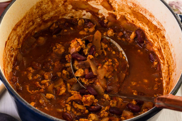 istock Cooking homemade turkey chili 642822482