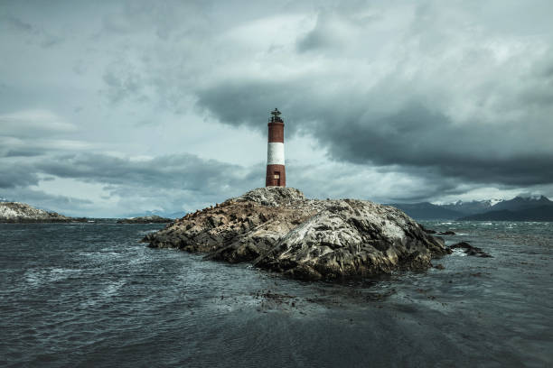 istock Argentina Ushuaia bay at Beagle Channel with Les Eclaireurs Lighthouse 642827486