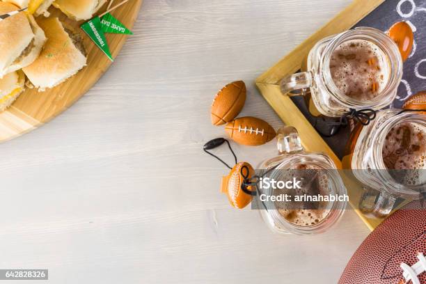 Sliders With Veggie Tray Stock Photo - Download Image Now - American Football - Sport, Food, Alcohol - Drink