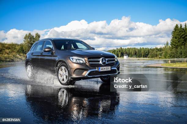 Mercedesbenz Glc Hybrid Stock Photo - Download Image Now - Car, Wet, Road