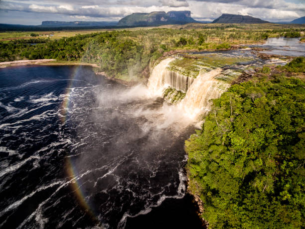 istock El Hacha waterfall at aerial view. Canaima National Park, Venezuela 642838192