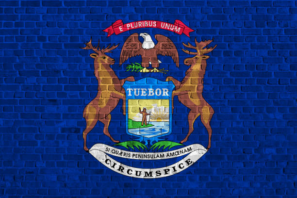 istock US flag of Michigan 642841802