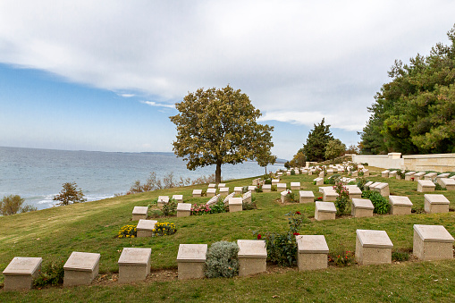 Beach Cemetery at the Anzac Cove, Gallipoli, Canakkale, Turkey.