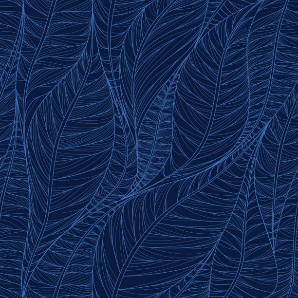 ilustrações de stock, clip art, desenhos animados e ícones de linear seamless texture on the basis of abstract leaves. - leaf vein