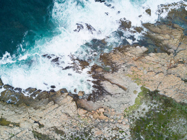 istock Aerial view over rugged coastline 642874070