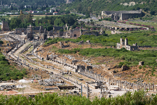 Roman ruins of Perge in Antalya, Turkey.