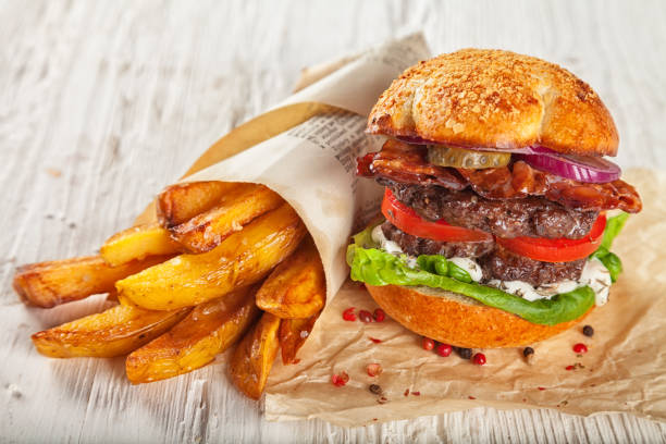 istock Home made hamburger with lettuce and cheese 642882210