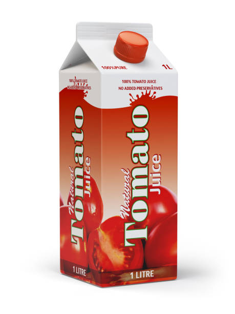 istock Tomato juice carton cardboard box pack isolated on white background. 642894722