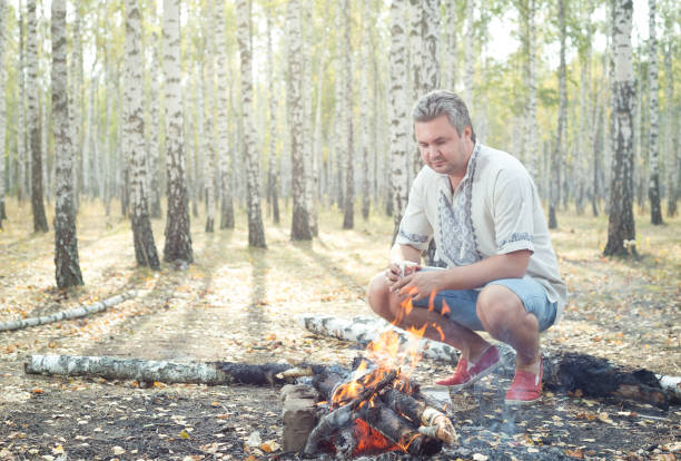 istock Picnic in a birch grove. 642901960
