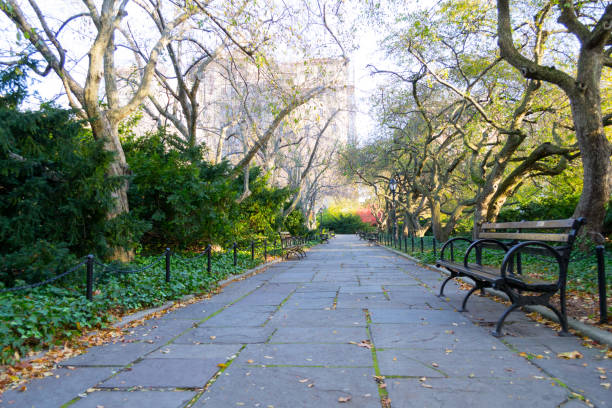 istock Conservatory Garden in Central Park during the fall season 642914136
