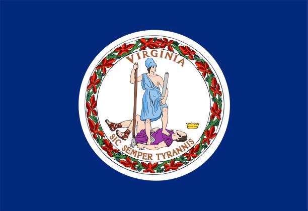 drapeau des états-unis état de la virginie - virginie état des états unis photos et images de collection