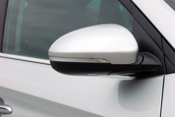 istock Side mirror with turn signal of a car 642937378