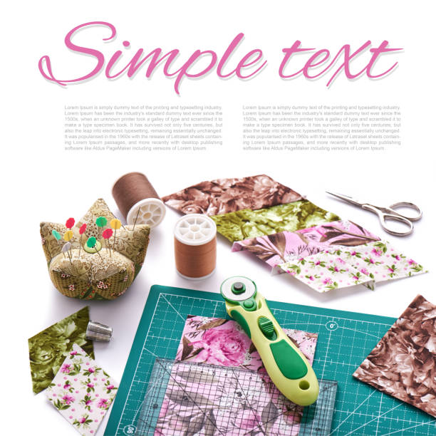 istock Sewing of element quilt in progress and sewing accessories 642961730