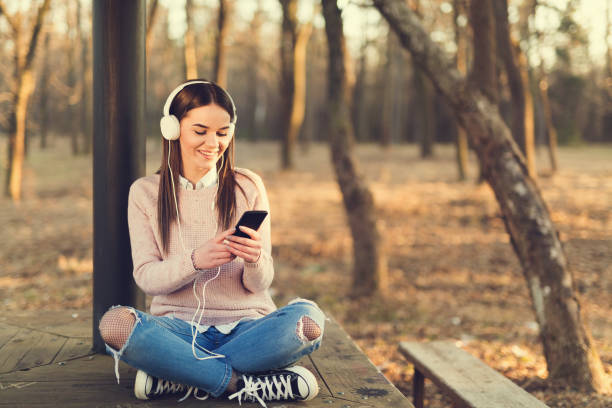 istock Listening to her favorite song 642970840