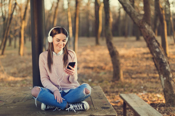 istock Listening to her favorite song 642970926