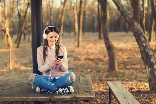 istock Listening to her favorite song 642970932
