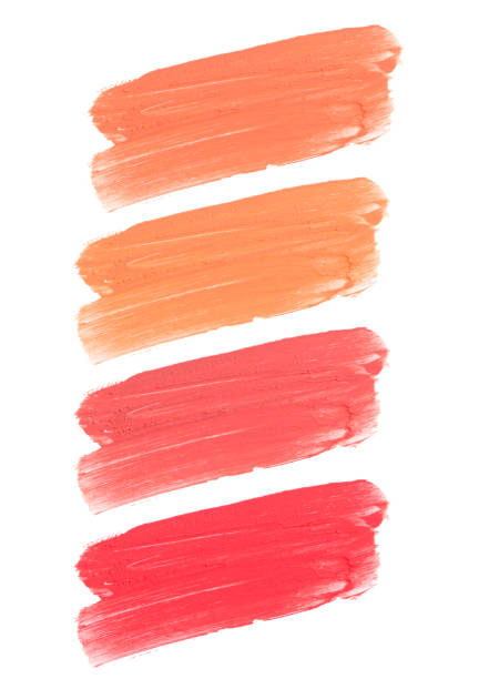 istock Collection of smudged lipsticks isolated on white 642977600