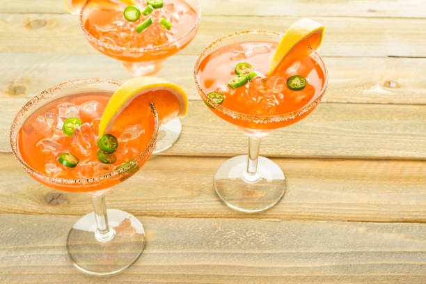 Spicy grapefruit margarita stock photo