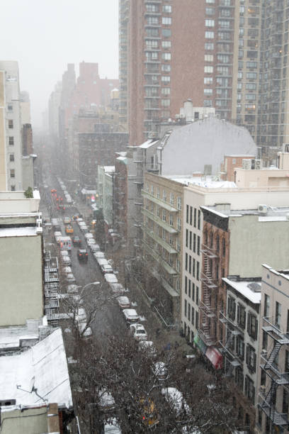 istock Snow storm observed from a rooftop in Manhattan Upper East Side (NY, USA) 642977890