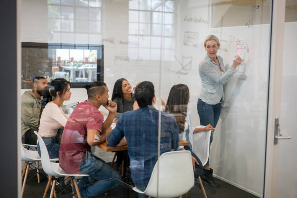 istock Woman making a business presentation at the office 642981088