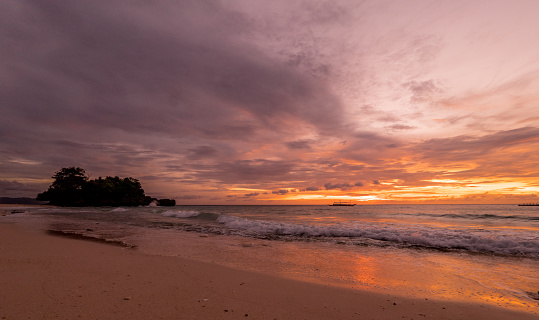Beautiful sunset at the beach in the Philippines - travel destination concepts
