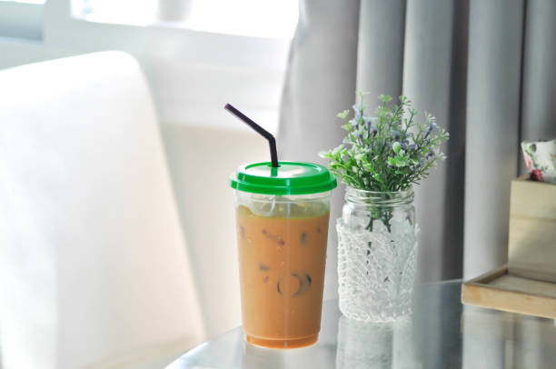 milk tea or a glass of Thai milk tea