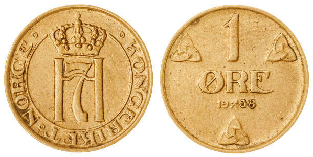 istock 1 ore 1938 coin isolated on white background, Norway 643009900